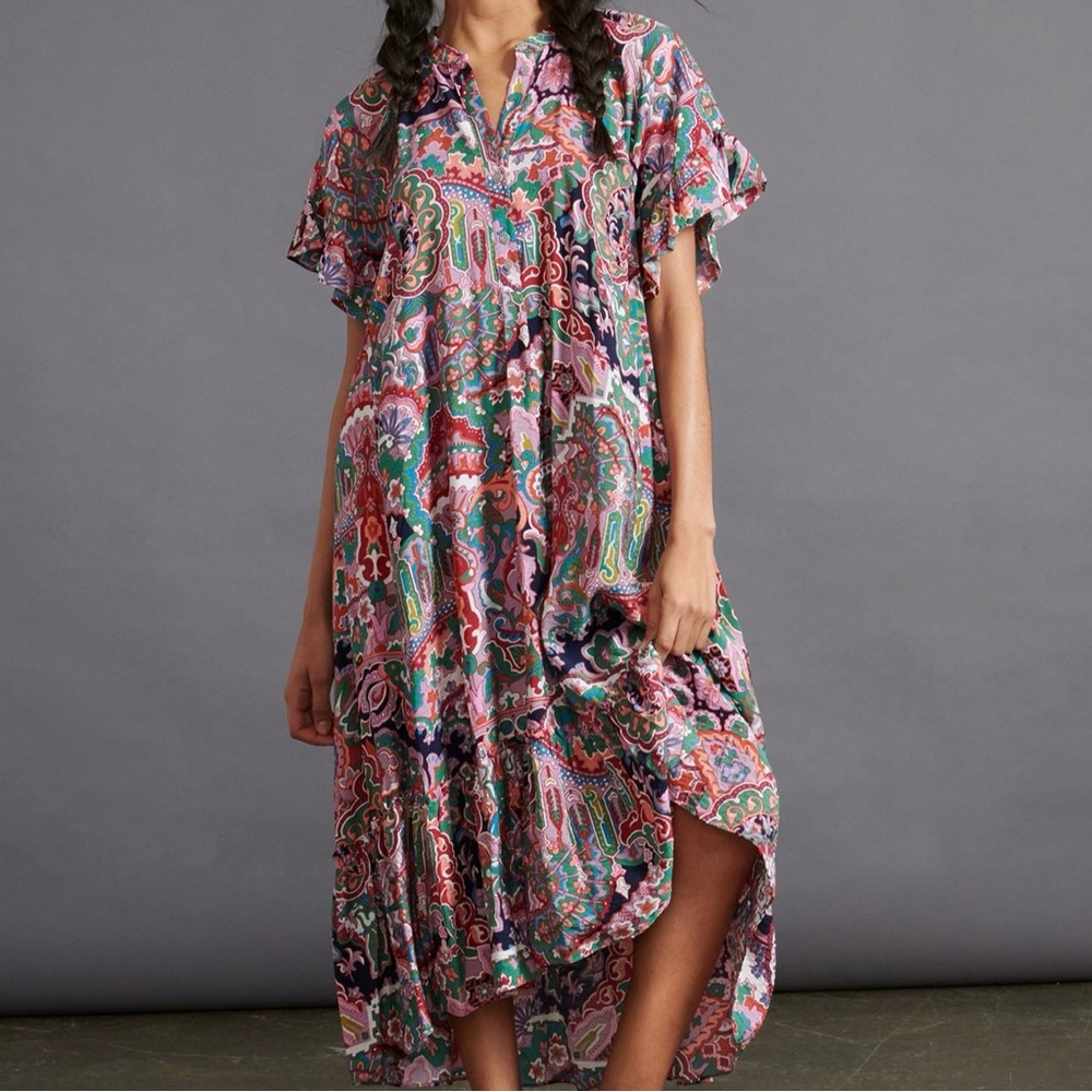 Anthropologie Colorful High Low Maxi Dress